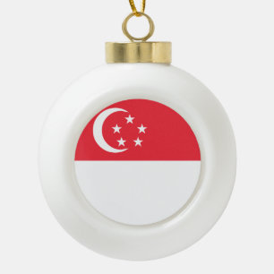 Adorno De Cerámica Tipo Bola Bandera de Singapur