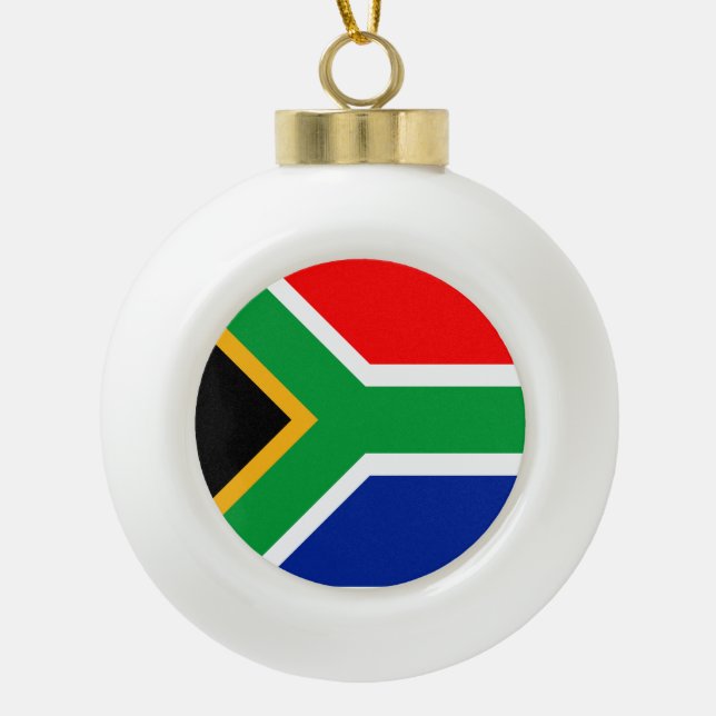 Adorno De Cerámica Tipo Bola Bandera de Sudáfrica (Anverso)