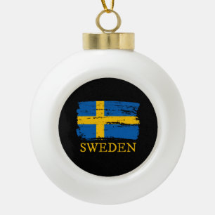 Adorno De Cerámica Tipo Bola Bandera de Suecia