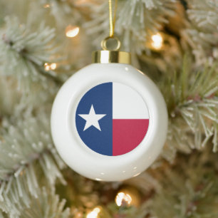 Adorno De Cerámica Tipo Bola Bandera de Texas: Longhorns, El Estado de la Estre