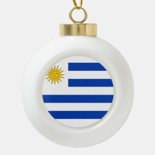 Adorno De Cerámica Tipo Bola Bandera de Uruguay