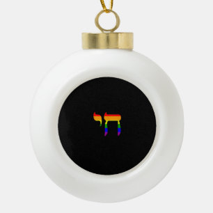 Adorno De Cerámica Tipo Bola Bandera del Orgullo Arcoiris Chai Tanque LGBT judí