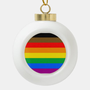 Adorno De Cerámica Tipo Bola Bandera del Orgullo Arcoíris de Filadelfia