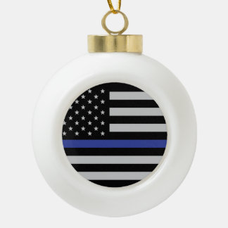Adorno De Cerámica Tipo Bola Bandera norteamericana delgada de la línea azul pe