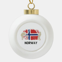 Adorno De Cerámica Tipo Bola Bandera noruega
