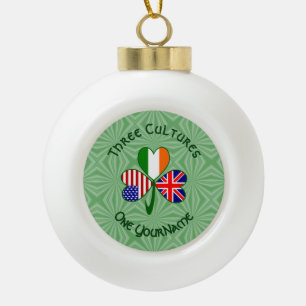 Adorno De Cerámica Tipo Bola Bandera personalizada del trébol americano irlandé