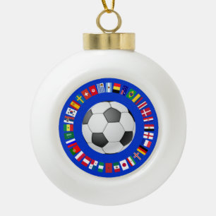 ADORNO DE CERÁMICA TIPO BOLA BANDERAS DE EQUIPO FÚTBOL SOCCER 2018 SÍMBOLO CÍRC