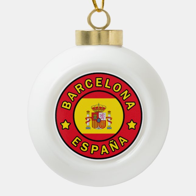 Adorno De Cerámica Tipo Bola Barcelona España (Anverso)