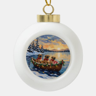 Adorno De Cerámica Tipo Bola Barco de Navidad de Pekín Fiesta
