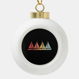 Adorno De Cerámica Tipo Bola Barco de Vela Retro
