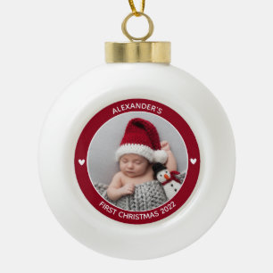 Adorno De Cerámica Tipo Bola Bebé moderno elegante primera Navidad