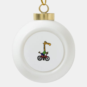 Adorno De Cerámica Tipo Bola Bicicleta Guay Giraffe Riding