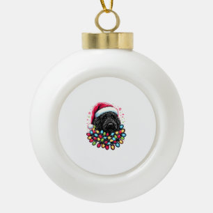 Adorno De Cerámica Tipo Bola Black Labradoodle Christmas Tree Xmas Lights Doodl