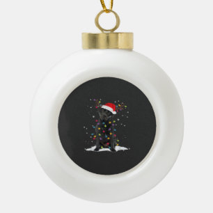 Adorno De Cerámica Tipo Bola Black Labrador Xmas Perro Luz del árbol de Navidad