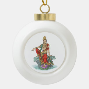 Adorno De Cerámica Tipo Bola Bodhisattva de Compasión Ornamento de Navidad