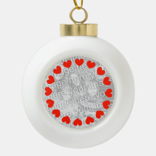 Adorno De Cerámica Tipo Bola Bolas de Navidades de corazón fotográfico   Añadir