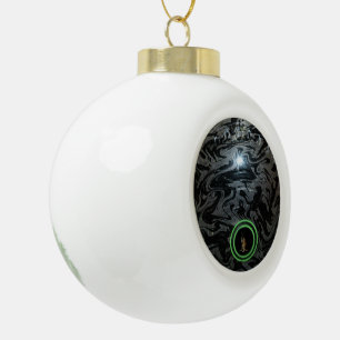 Adorno De Cerámica Tipo Bola Bolera De Césped Negro Y Gris, Bola De Navidades