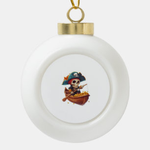 Adorno De Cerámica Tipo Bola Bone Buccaneer - Funny Pirate Skull