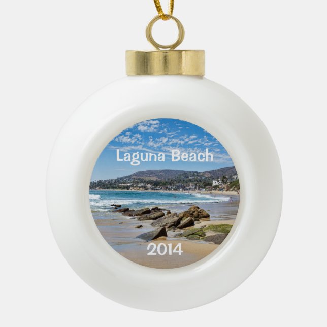Adorno De Cerámica Tipo Bola Bonita Playa Laguna (Anverso)
