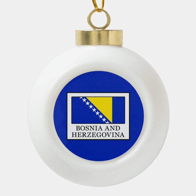 Adorno De Cerámica Tipo Bola Bosnia y Herzegovina (Anverso)