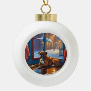 Adorno De Cerámica Tipo Bola Boxeador con Luces de Navidad Fiesta