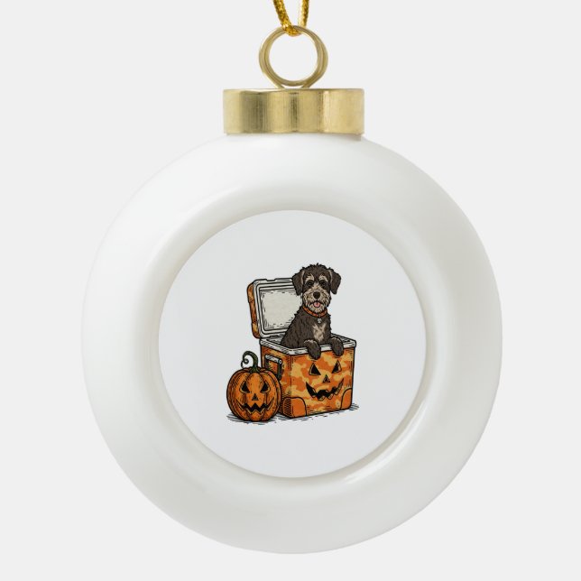 Adorno De Cerámica Tipo Bola Boykin Spaniel Halloween (Anverso)