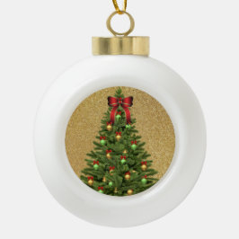 Adorno De Cerámica Tipo Bola Brillante Oro Elegante y Fiesta del Árbol de Navid