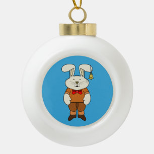 Adorno De Cerámica Tipo Bola Bunny con una campana en el oído
