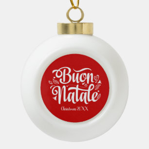 Adorno De Cerámica Tipo Bola Buon Natale italiano personalizado Feliz Navidad