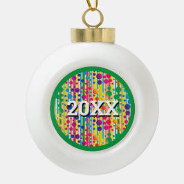 Adorno De Cerámica Tipo Bola [Burbujas Beatnik] Punto de Polka Retro Verde tach