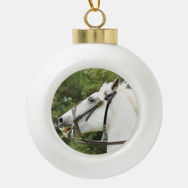 ADORNO DE CERÁMICA TIPO BOLA CABALLOS (Anverso)