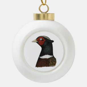 Adorno De Cerámica Tipo Bola Cabeza de Pheasant Ringneck