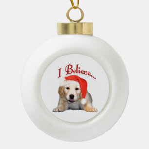 Adorno De Cerámica Tipo Bola Cachorro dorado creo