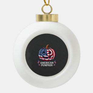 Adorno De Cerámica Tipo Bola Calabaza americana Halloween bandera de EE. UU. es