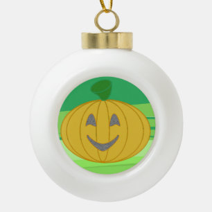 Adorno De Cerámica Tipo Bola Calabaza naranja alegre linda cosecha