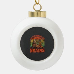 Adorno De Cerámica Tipo Bola Calabazas De Halloween De Búhos Cerebros Aman Todo