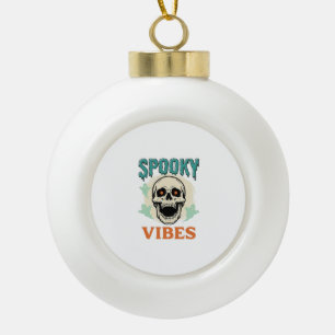 Adorno De Cerámica Tipo Bola Calavera de Halloween Vibraciones Espeluznantes Te