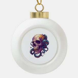 Adorno De Cerámica Tipo Bola Calavera de las profundidades