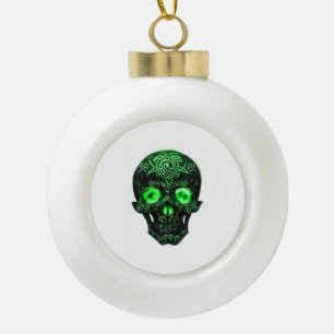 Adorno De Cerámica Tipo Bola Calavera de runa celta