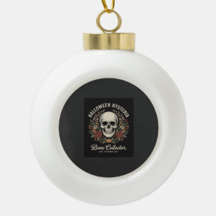Adorno De Cerámica Tipo Bola Calavera Floral de Halloween Diseño de Coleccionis