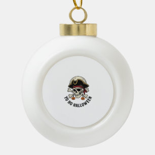 Adorno De Cerámica Tipo Bola Calavera Pirata Halloween Grabado Vintage Camiseta