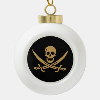 Adorno De Cerámica Tipo Bola Calico Jack, Pirata Azteca de Oro y Pirata de Cutl