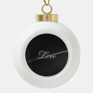 Adorno De Cerámica Tipo Bola Calligrafía Boda de moda de onda gris oscura