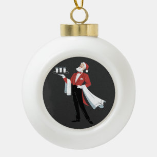 Adorno De Cerámica Tipo Bola Camarera Navidad Santa Servidor Navidad