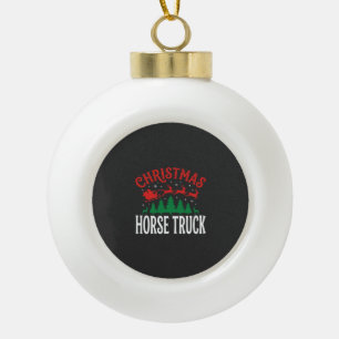 Adorno De Cerámica Tipo Bola Camión de Caballo de Navidad Trineo de Santa