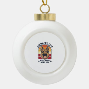 Adorno De Cerámica Tipo Bola Camisa de Pastor Alemán Grabado Retro Amante Perro