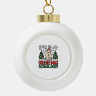 Adorno De Cerámica Tipo Bola Camisa de pijama de Navidad Cerdo Lindo Vector Des