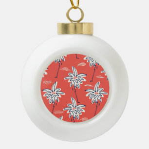 Adorno De Cerámica Tipo Bola Camisa de playa hawaiana, patrón de palma de doodl