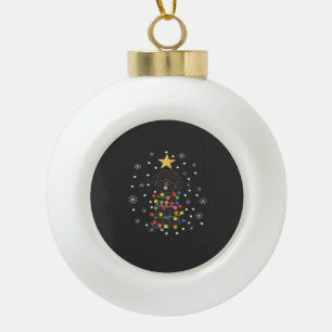 Adorno De Cerámica Tipo Bola Camiseta clásica de árbol de Navidad de caniche de