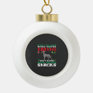 Adorno De Cerámica Tipo Bola Camiseta clásica de divertido Gran Danés en Navida